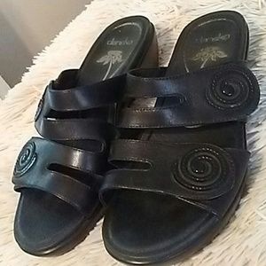 Dansko black strap on sandals size